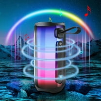 Hwkond Wireless Bluetooth Speaker Bluetooth Speaker Protable Wireless Speaker With LED Light IPX7 Bass APP Control Bluetooth 5.0 For Party Beach Outdoor - Black On Clearance