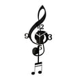 thumbnail image 3 of Reloj de pared con notas musicales, arte de notas musicales, acrílico, decoración de pared, regalo, movimiento silencioso negro, 3 of 6