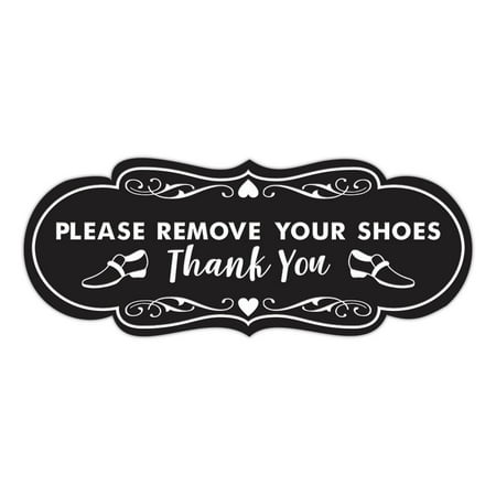 Designer Please Remove Your Shoes Thank You (Loafers) Sign (Black) - Medium