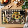 thumbnail image 2 of Yellow Sunflowers Placemats Set of 8, Western Star Brown Farmhouse Plaid Placemats for Dining Table, Place Mats for Kitchen Tabletop, Waterproof Wipeable Dining Table Mats Set, 2 of 9