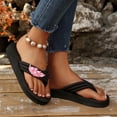 thumbnail image 4 of Viluyesy Womens Wedge Flip Flops, Floral Non-Slip Comfortable Indoor Outdoor Fashion Slides Slippers Pink, 4 of 9