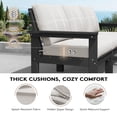 thumbnail image 3 of KINGYES 8 Piece HDPE Patio Furniture Set with Umbrella, All Weather Outdoor Modular Sectional Sofa Set, Patio Conversation Set, Black Frame with Beige Cushions, 3 of 8