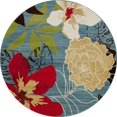 thumbnail image 1 of Art Carpet 841864117721 5 ft. Antigua Collection Tropical Floral Woven Round Area Rug, Aqua, 1 of 1