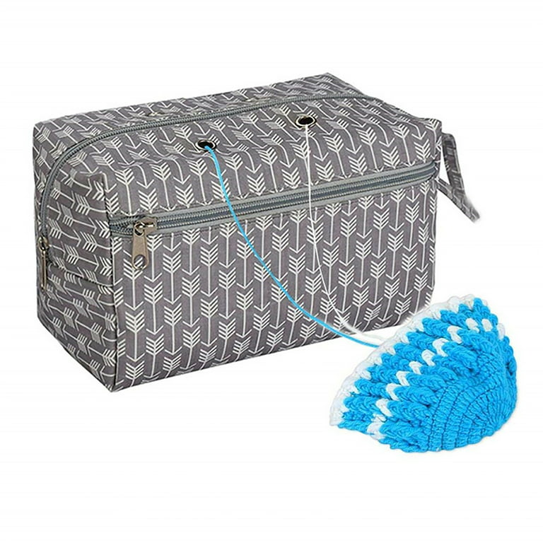 PAVILIA Knitting Bag Yarn Storage Tote, Large Crochet Organizer Bag, Yarn  Storage Holder for Crocheting Knitter, Knitting Project Bag, Crochet