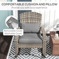 thumbnail image 6 of imerelez Outdoor Wicker Adirondack Rocking Chair, Patio Rattan Rocker Chair with High Back, Seat Cushion, and Pillow for Garden, Porch, Balcony, Gray, 6 of 9