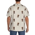 thumbnail image 3 of Uemuo Labrador Retriever Dog Pattern Cotton Linen Short Sleeve Shirts,Casual Lightweight Button Down Shirts,Vacation Beach Summer Tops-3X-Large, 3 of 7