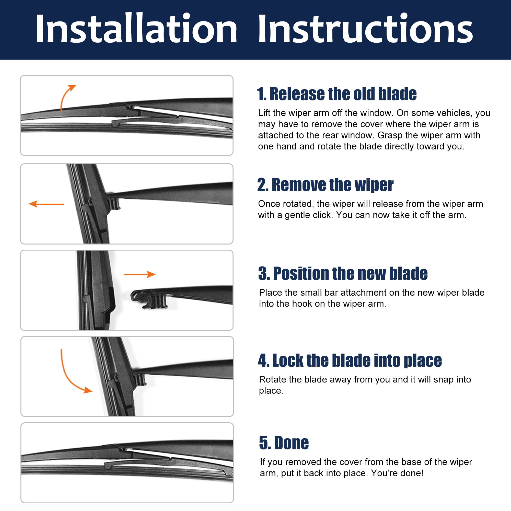 Unique Bargains 2 Pcs Rear Wiper Blade for Lexus CT200h 2011-2017