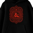 thumbnail image 2 of Dungeons & Dragons Red Ampersand Logo Long Sleeve Black Unisesx Youth Hooded Sweatshirt-XS, 2 of 4