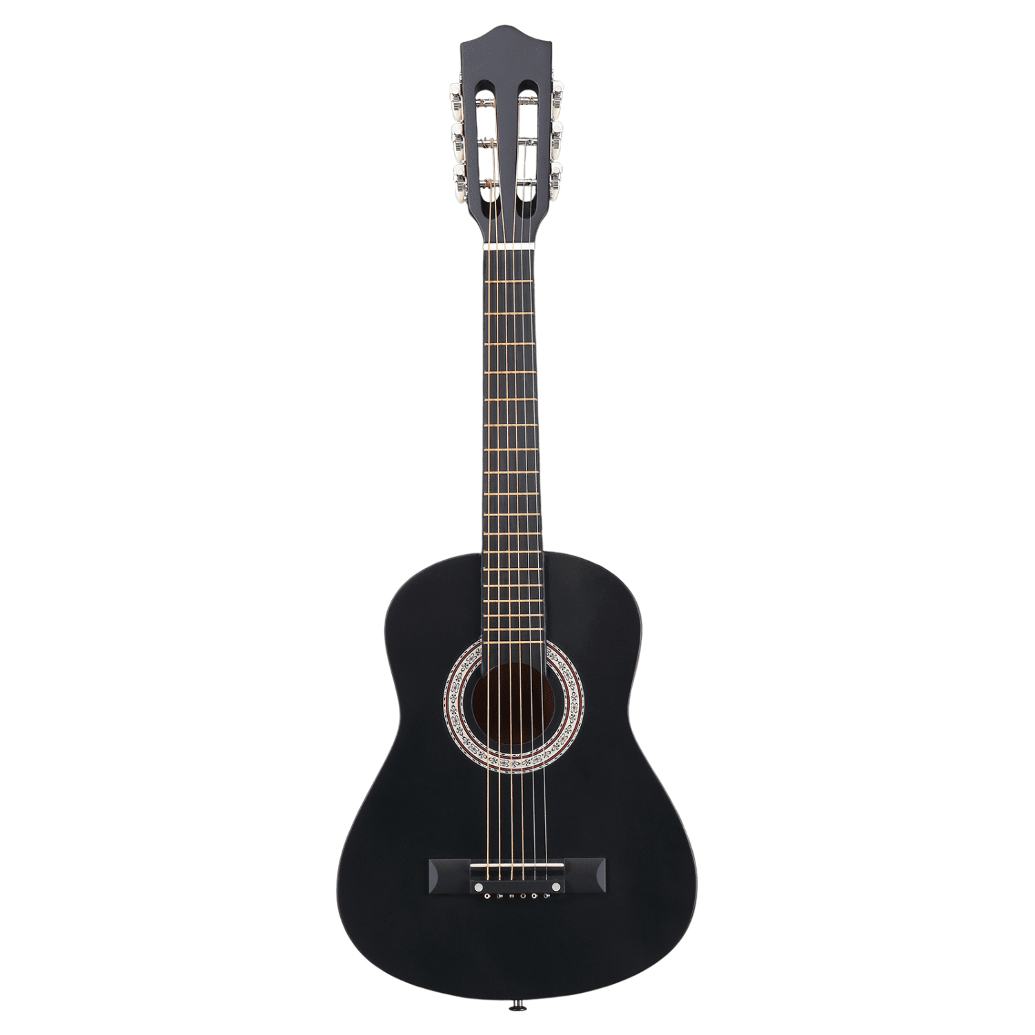 Hassch 30-inch Beginner Acoustic Guitar with Gig Bag and Strap, Starter Kit with Strings, Tuner, Picks and Strings, Matte Black