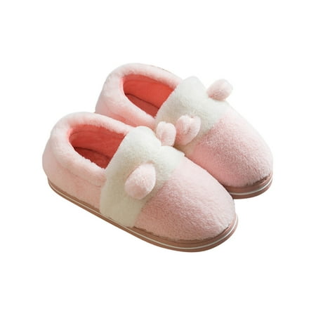 

Avamo Unisex Slippers Soft Plush Warm Shoes House Fuzzy Slipper Indoor Home Shoe Bedroom Lightweight Fluffy Pink 5.5-6