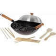 thumbnail image 1 of Joyce Chen Professional Series Nonstick Carbon Steel 14-Inch 10-Piece Wok Set, Includes Carbon Steel Nonstick Wok Pan with Lid and Maple Handles, Tempura Rack, Utensils, and Recipe Book, 1 of 8