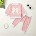 thumbnail image 2 of Caqnni Toddler Long Sleeve Sweater Blouse Pullover Sweatshirt Elastic Pants Warm Clothes Set Baby Girl Clothes 2PCS Outfits for Girls 6 9 12 18 24 Months，Red，3-6 Months, 2 of 4