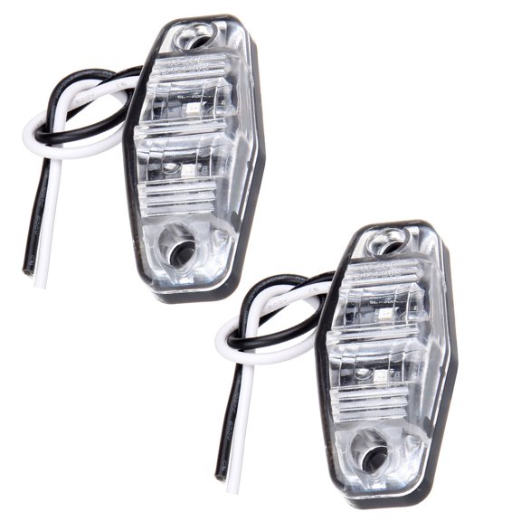 CCIYU 2pcs 2 Diode Amber Universal LED Fender Marker Lamp Kits Clear Lens Waterproof Trailer Automotive Boat Side Marker Lights