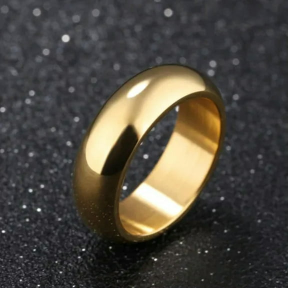 Simple Titanium Steel Bands 7MM Men/Women's Wedding Party Couple Rings Size 7-12