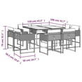 thumbnail image 4 of vidaXL 9 Piece Garden Dining Set with Cushions Grey Poly Rattan, 4 of 5