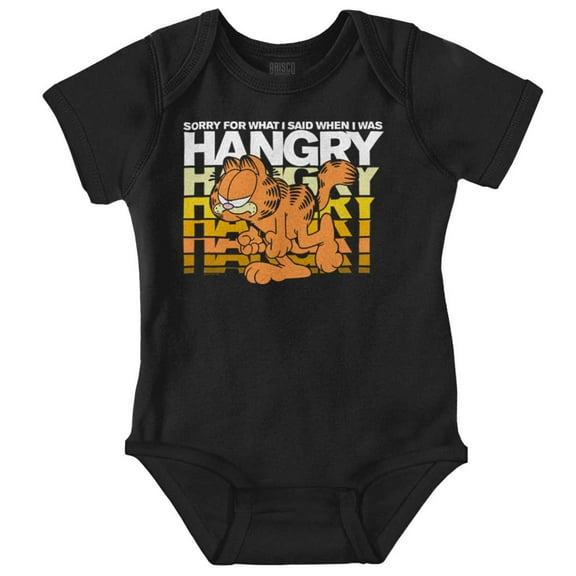 Funny Garfield Hangry Attitude Romper Boys or Girls Infant Baby Brisco Brands NB