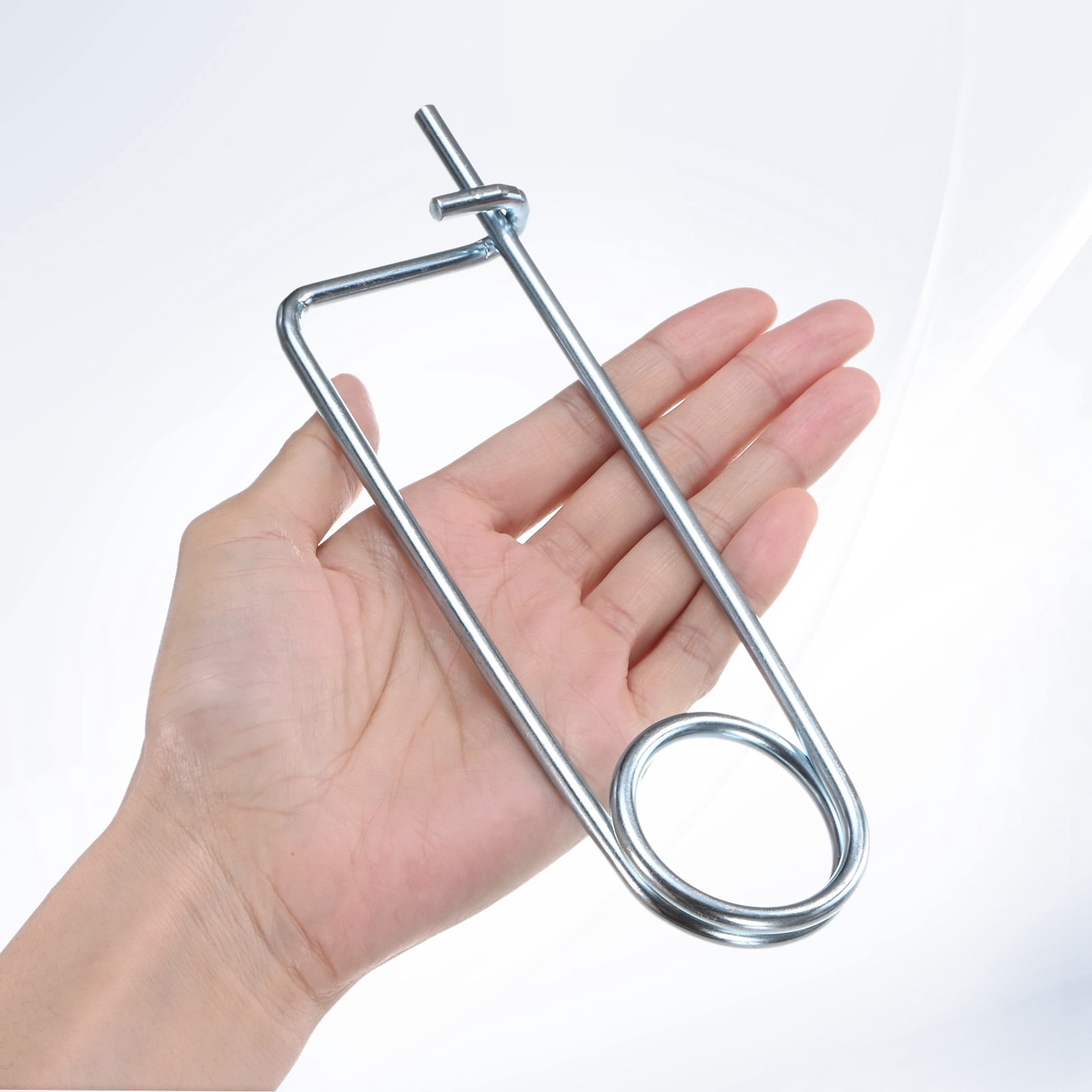 Uxcell 4-Pack Brooch Shape Cotter Safety Pin, M5x110mm Spring Steel Pins Quick Lock Brooch Fastener Heavy Retainer Clips