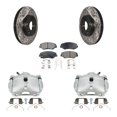 thumbnail image 1 of Transit Auto Front Disc Brake Coated Caliper Drilled Slotted Rotors and Ceramic Pads Kit for Car 2003-2011 Honda Element KCD-100152T, 1 of 11