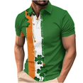 thumbnail image 3 of BiZtdJrK Today's Sales of The Day, Men's Funny Irish Flag Clover Golf Tennis Shirts St. Patrick's Day Short Sleeve Tees Tops Summer Casual Blouse Button Down Lapel Polos Shirt Multicolor S, 3 of 4