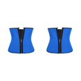 thumbnail image 4 of Guardurnaity Entrenador de cintura de 3 filas para niñas, chaleco de realce para banquete, Control del vientre, corsé de modelado adelgazante, Azul S 2piezas, 4 of 6
