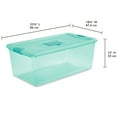 thumbnail image 2 of 6028007 LATCH STORAGE BOX 106QT Sterilite 13 in. H X 18.75 in. W X 33.875 in. D Stackable Latch Storage Box (Pack of 4), 2 of 3