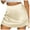 BH64 Beige, variant on Curuila Womens A Line Mini Skirt High Waist Zipper Soft Solid Color Lined Short Skirt Beige Size L