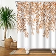 thumbnail image 3 of SUNOLIFE Brown Leaves Shower Curtain Fall Autumn Plants Waterproof Fabric Bathroom Curtain 47x64 in, 3 of 4