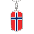 thumbnail image 5 of Norway Flag Swivel Keychain Dog Tag Stainless Steel or 18k Gold, 5 of 10