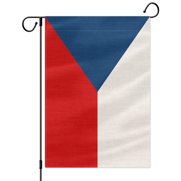 PTEROSAUR Czech Republic Garden Flag, Czech National Flag, 12.5x18 inch Double Sided Burlap for House Yard Lawn Indoor Outdoor Decor