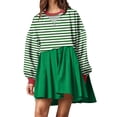 thumbnail image 2 of DailyTrove Women's Short Sleeve Striped Two-Piece Set, Crop Top & Skirt, Summer Casual & Trendy Wear, Modern Fit, 2 of 6