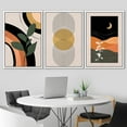 thumbnail image 3 of IDEA4WALL Framed Canvas Print Wall Art Set Mid-Century Geometric Plant Polygon Landscape Abstract Shapes Minimalism Boho Decorative for Home Decor - 16"x24"x3 White, 3 of 5