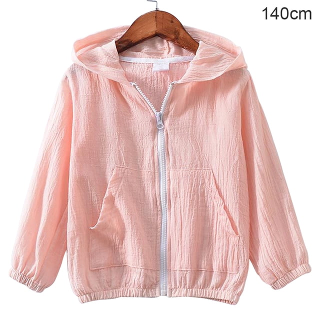Abrigo para niños Chaqueta con capucha de algodón con protección solar para bebé niña niño, rosa, 140 cm Advancent AP001415-15