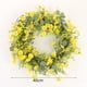 thumbnail image 3 of Flores artificiales, plantas artificiales, decoración de 15 pulgadas con hojas verdes y corona, corona colgante de primavera y verano, corona floral artificial para puerta de entrada, pared, ventana,, 3 of 9