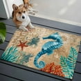thumbnail image 3 of 2x3 Ft Entryway Area Rug, Sea Seahorse Coastal Kitchen Rug Runner Washable Floor Mat, Brown Nautical Summer Coral Vintage Non Slip Indoor Door Mat Throw Carpet for Bathroom Living Room Bedroom, 3 of 8