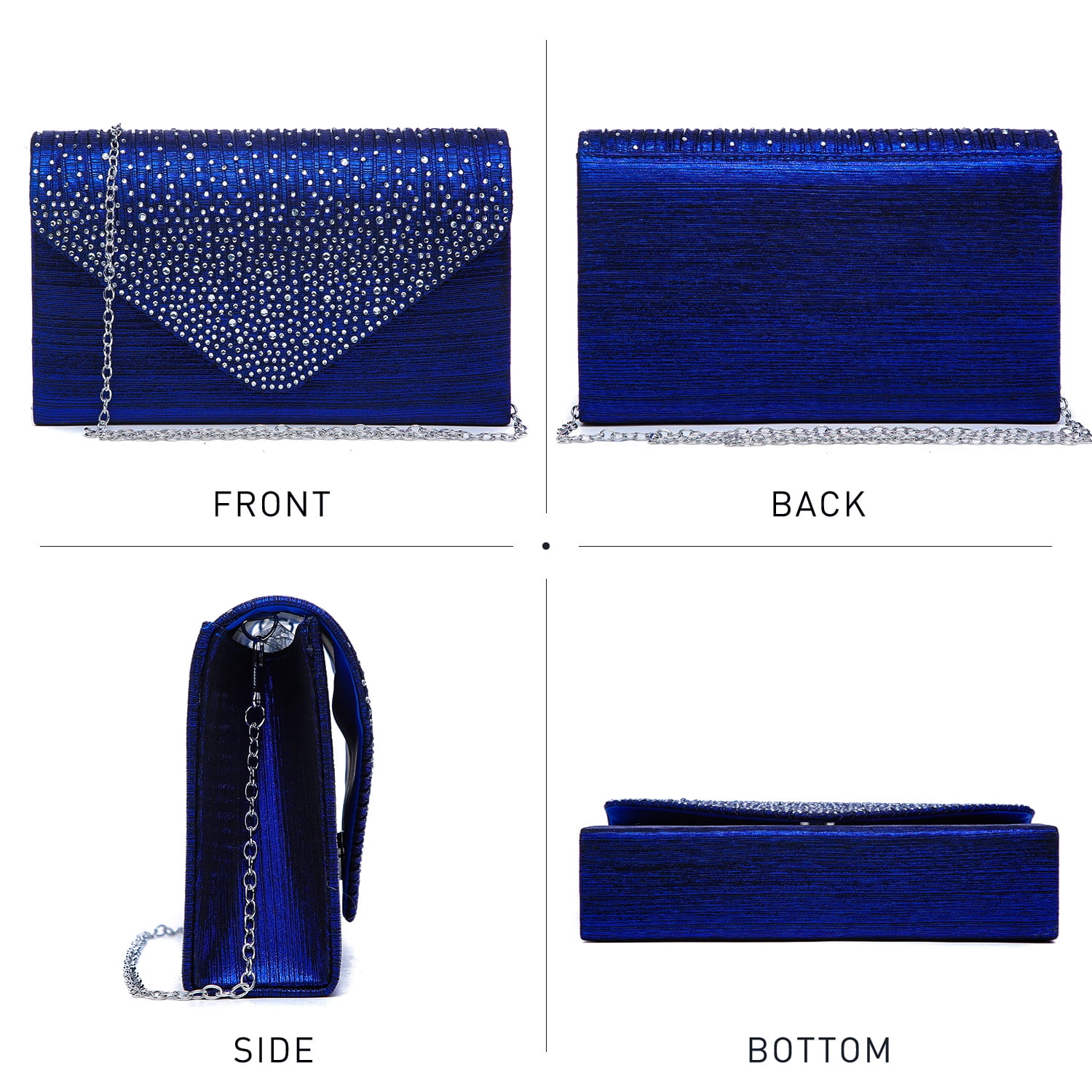Dasein Women's Evening Bags Envelope Handbag Party Prom Clutch Purse Shoulder Cross Body Bag