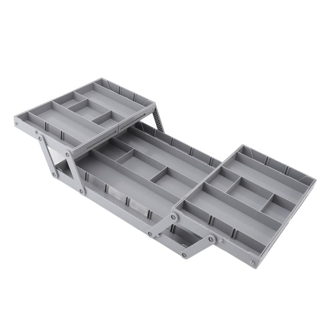 Organizador de Cajones, Organizador de Escrito Expandible, Bandeja de Almacenamiento Plegable de Varios Niveles, Caja Organizadora de Mesa de Doble Joyas, Cosmético