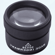 Desktop 30X Jewelry Loupe 36mm Double Deck Glass Magnifying Eye Loops,Handheld Mini Microscope Magnifier for Small Prints,Diamonds, Coins, Miniatures, Craft and Map