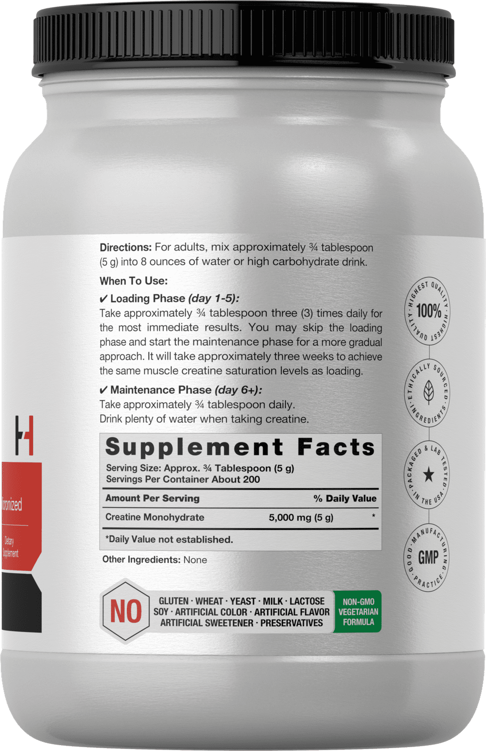 Creatine Monohydrate Powder | 2.2lbs (35.2 oz) | Unflavored Supplement for Men and Women | by Horbaach