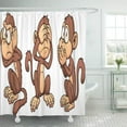 thumbnail image 1 of Cortina de Ducha ABPHQTO Mono Marrón Hear No Evil See Speak 150x180 cm, 1 of 1