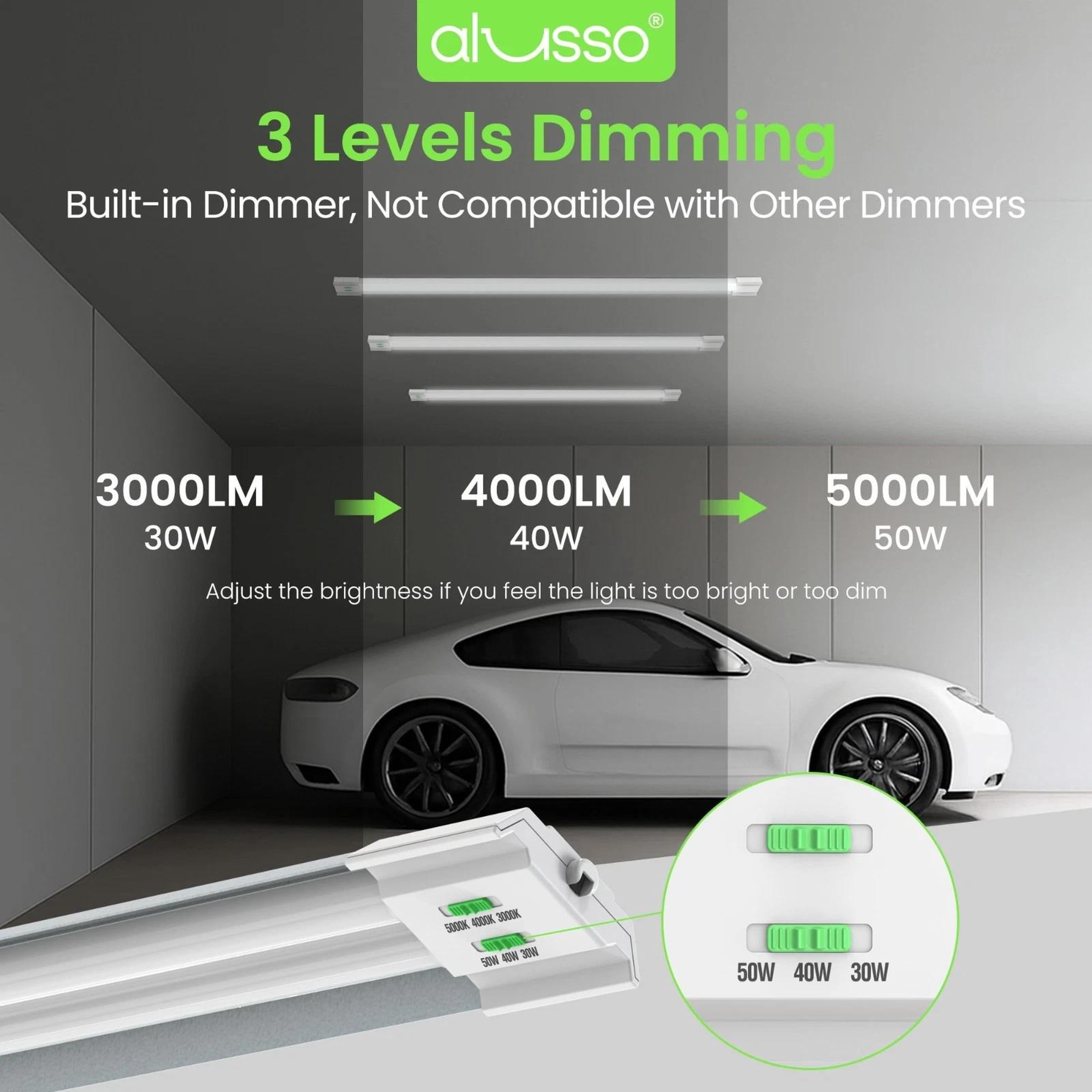 4 Pack 4FT LED Shop Light 3CCT 5000lm Linkable Fixture Ceiling Lights for Garage