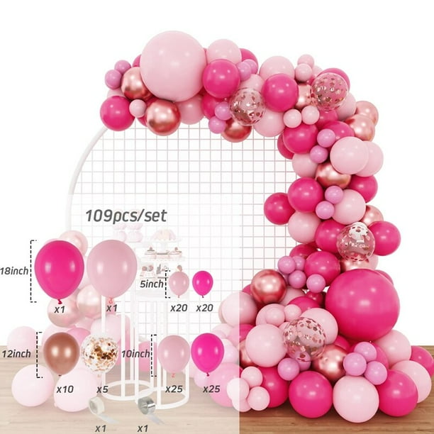 Kit de arco de guirnalda de globos de Macaron rosa, decoración de fiesta de cumpleaños de boda, Baby Shower de niños, cadena de globos de látex, globo de fiesta de boda
