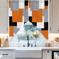 thumbnail image 2 of Swag Curtain Valances Abstract Swag Valances for Kitchen Windows Square Orange Black Grey Short Topper Curtains Valance Tier Pair for Kitchen Bedroom Living Room Bathroom 28"x36", 2 of 8