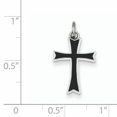 thumbnail image 2 of Beautiful Sterling Silver Rhodium-plated Black Enameled Cross Charm, 2 of 2