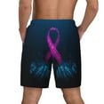 thumbnail image 2 of Lsque Mens Swim Trunks Two Human Hands are Holds Pink Ribbon Awareness Pattern - Bathing Suit Compression Liner - Beach Swim Shorts Swimwear - (S-3XL) - Stretch Quick Dry -XX-Large, 2 of 9