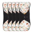thumbnail image 4 of 5 Pcs Serviette Hygiénique Lavable Respirante Motif Fleur Super Absorbante Réutilisable Coton Protège-Slip S, 4 of 6