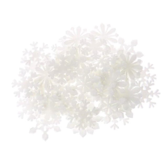 100 Piezas Pegatinas Luminosas JanHm Navidad Copos de Nieve Luminosos Calcomanías de Pared 3D Fluorescente para Dormitorio Habitación de Niños Blanco