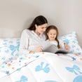 thumbnail image 4 of Erosebridal Cartoon Ribbon Bedding Comforter Set 7pcs for Kid, Butterfly Knot Queen Bedding Sets, White Blue, 4 of 7