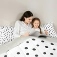 thumbnail image 5 of Manfei Cute Polka Dot Full Size Comforter Sets,Geometric Circle Dot Bedding Comforter Set,White Black Bedding Sets For Girls,Ultra Soft Home Decor Reversible,3 Pieces, 5 of 8