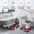 thumbnail image 6 of Modern Red Black Bathroom Rugs Set Abstract Retro Non Slip Absorbent Soft Bath Mats 3 Piece Set with Bathroom Rug, U-Shaped Floor Mat, Toilet Seat Cover Small Size, 6 of 9