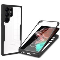 Dteck for Samsung Galaxy S23 Ultra Clear Case with Screen Protector, Ultra Thin Lightweight Full Body Shockproof Anti-Scratch Phone Cover for Samsung Galaxy S23 Ultra 5G,Black